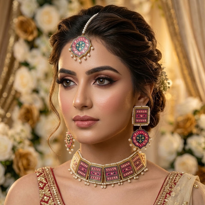 Handcrafted Meenakari Bridal Set