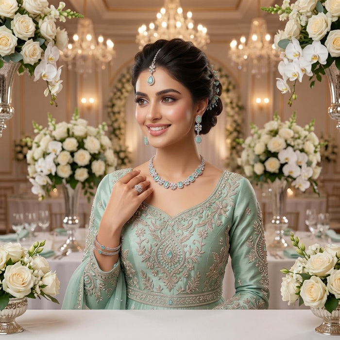 Elegant Zirconia Floral Necklace